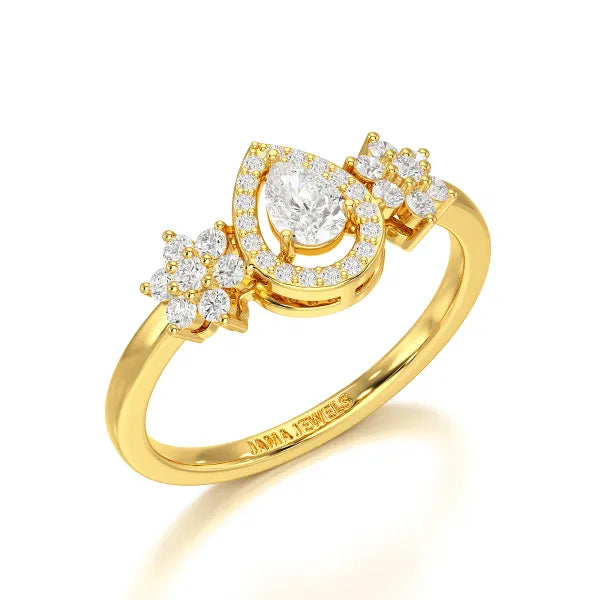 Pear Cut 0.5 CT Lab Grown Diamond Ring