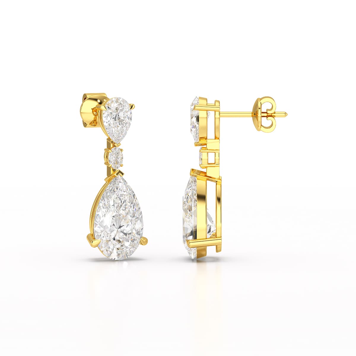 11.98 CT Pear Cut Lab Diamond Drop Earring