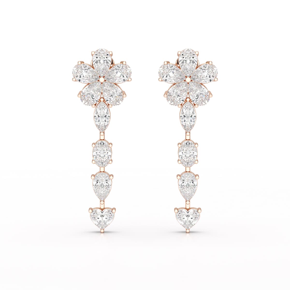 12.2 CT Pear Cut Lab Diamond Drop Earring