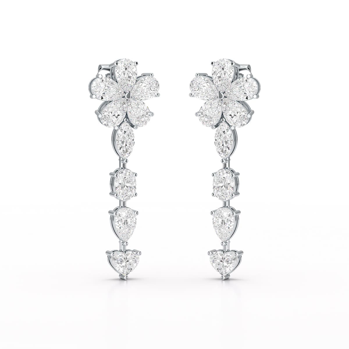 12.2 CT Pear Cut Lab Diamond Drop Earring