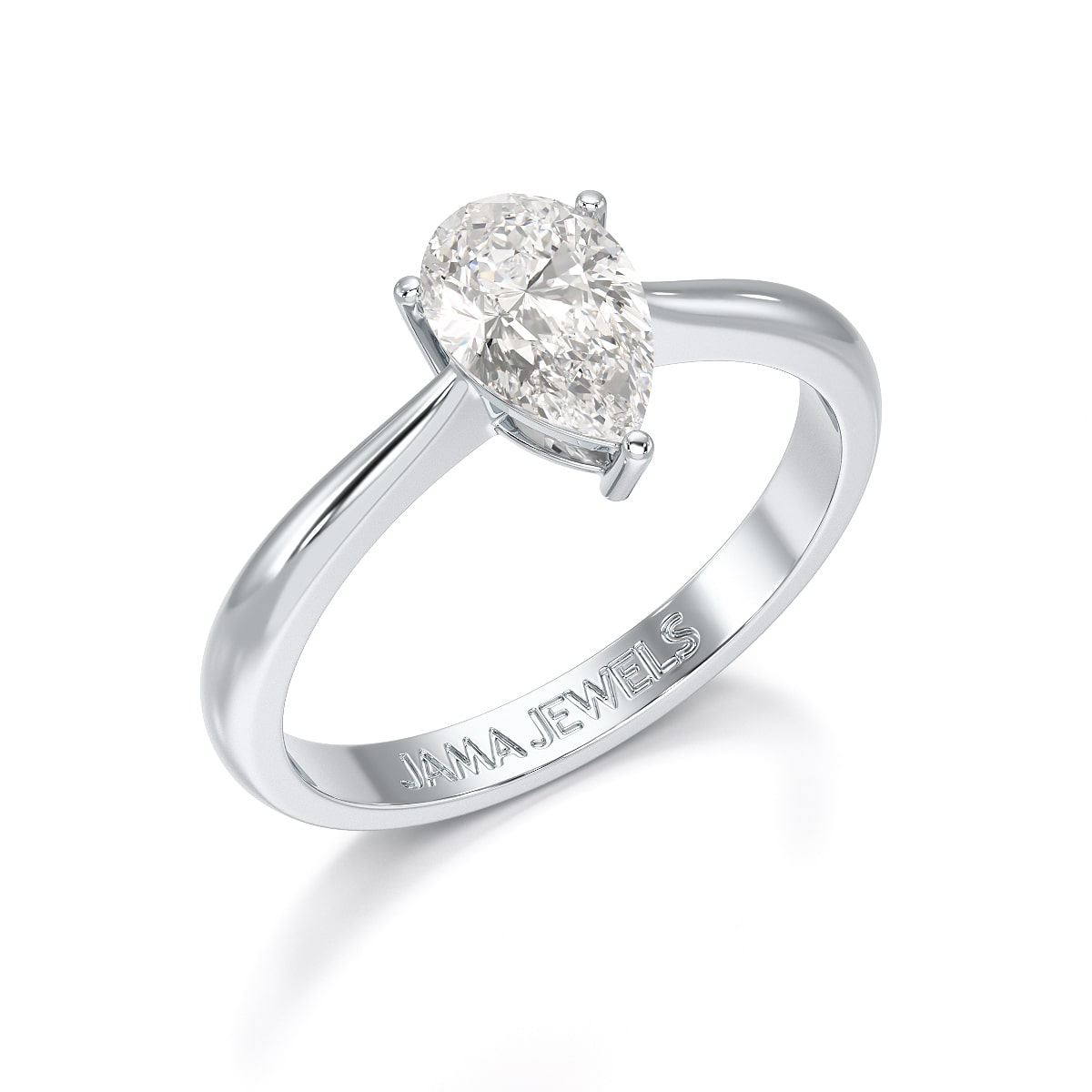 1 Ct Solitaire Pear Shape Lab Diamond Ring