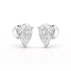 1.0 CT Pear Shaped Lab Diamond Stud Earrings