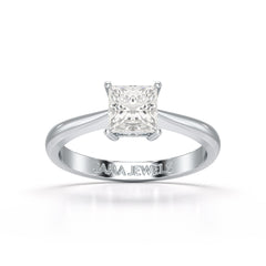 1 Ct Princess Cut Solitaire Lab Diamond Engagement Ring