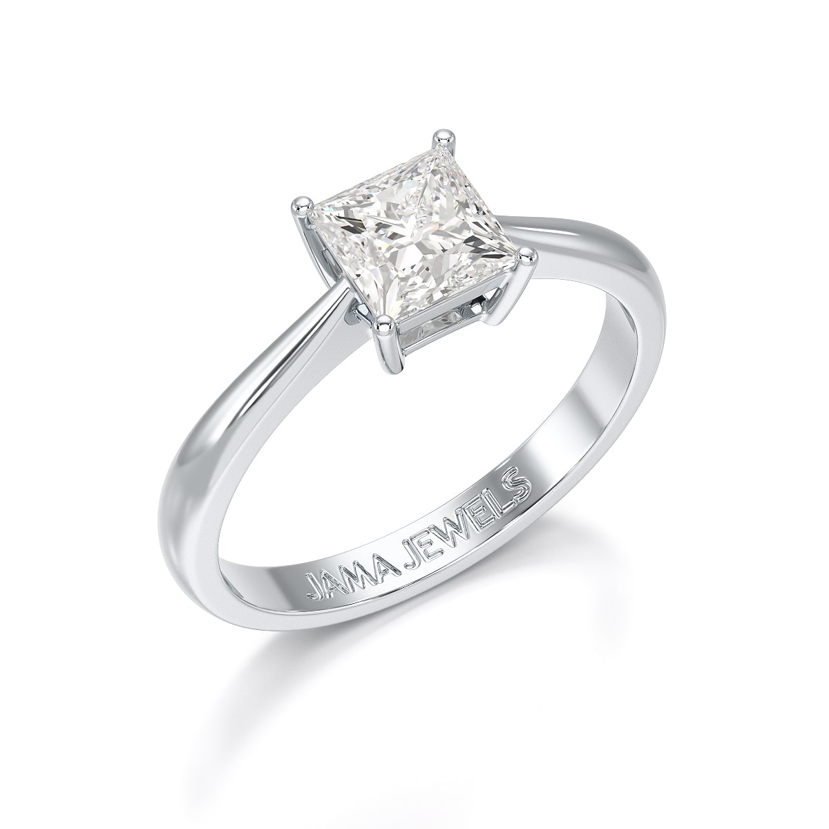 1 Ct Princess Cut Solitaire Lab Diamond Engagement Ring