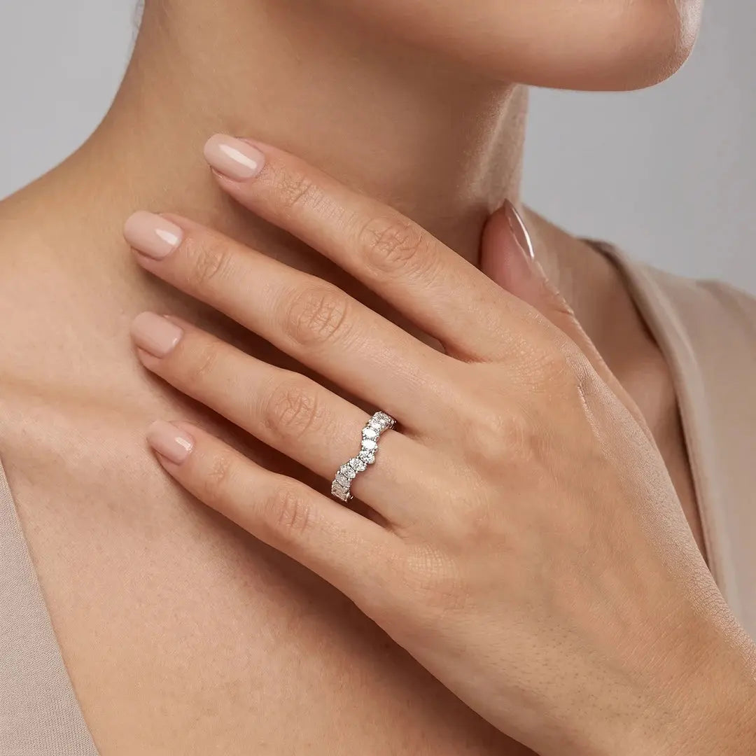 2.50 CT Oval Cut Lab Diamond Full Eternity Ring