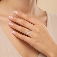 0.6 CT Simple Emerald Cut Lab Diamond Ring