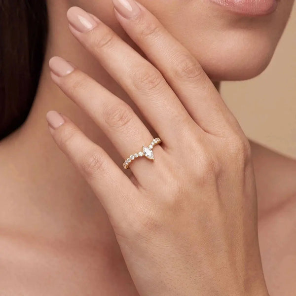0.44 CT Marquise Cut Lab Diamond Ring