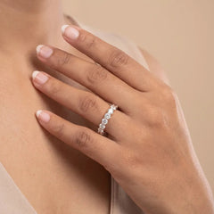 1.2 CT Round Lab Diamond Half Eternity Ring