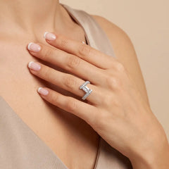 1.77 CT Emerald-Cut Diamond Pavé Wrap Ring