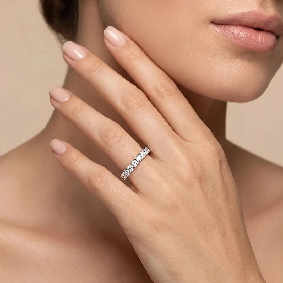 2.17 CT Round Cut Lab Diamond Full Eternity Ring