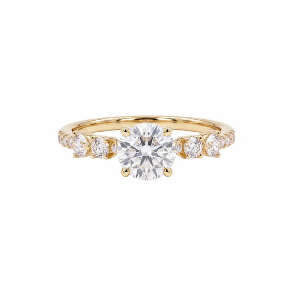 1.55 CT Round Solitaire Cluster Diamond Ring