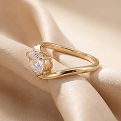 1.05 CT East West Pear Cut Diamond Curve Ring