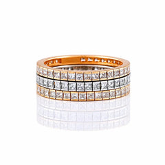 2.20 CT Princess Three Set Eternity Diamond Ring