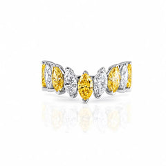 3.15 CT Marquise Two-Tone Cluster Diamond Ring