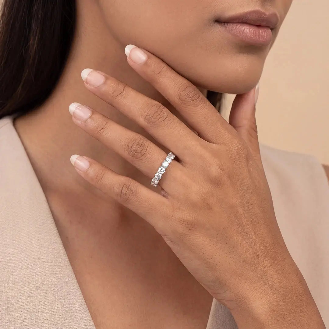 4.20 CT Round Diamond Eternity Band Lifestyle
