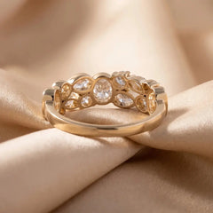 1.30 CT Multi Shape Diamond Cluster Ring in Bezel Setting