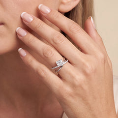 Lifestyle image of 1.25 CT Emerald Crossover Pavé Ring