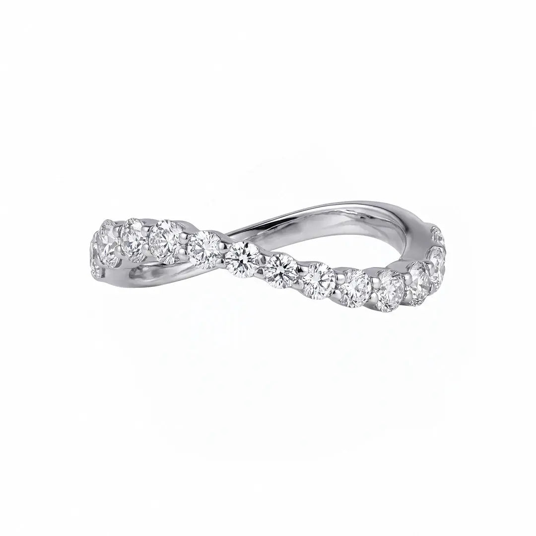 0.85 CT Round Diamond Wave Band