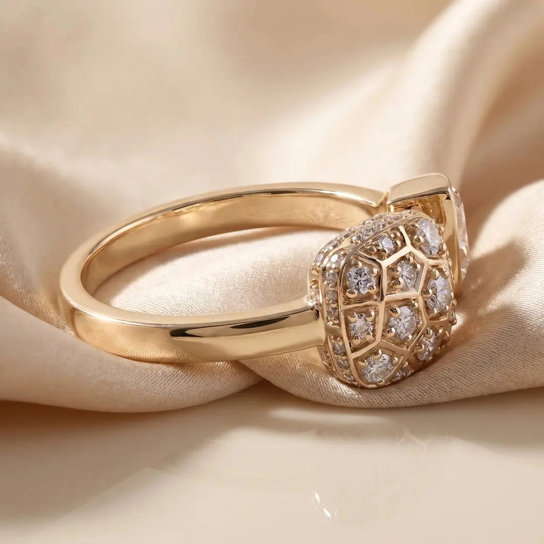 1.40 CT Toi et Moi Pear and Round Cut Diamond Open Ring