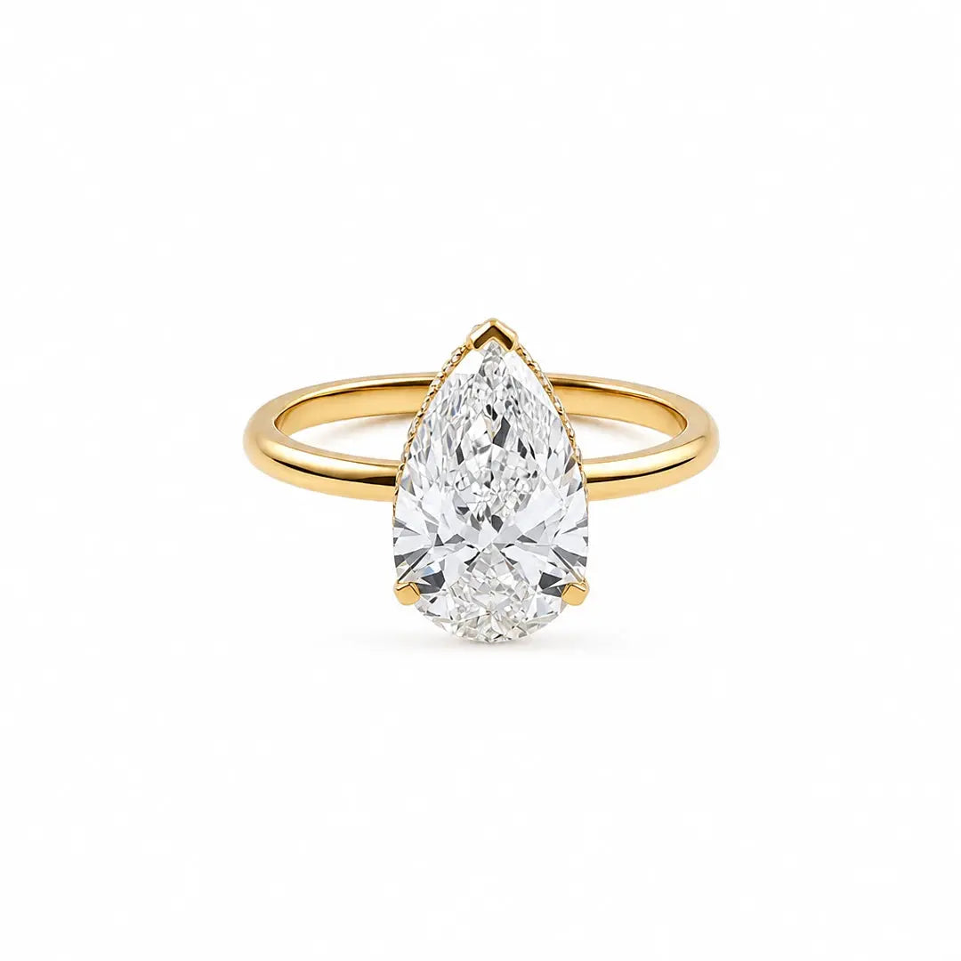 2.70 CT Pear Hidden Halo Solitaire
