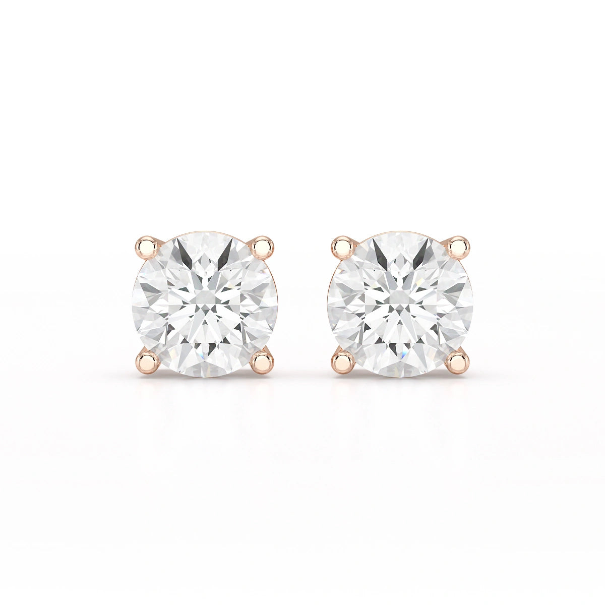 1 Carat Studs Lab Diamond Round Earrings