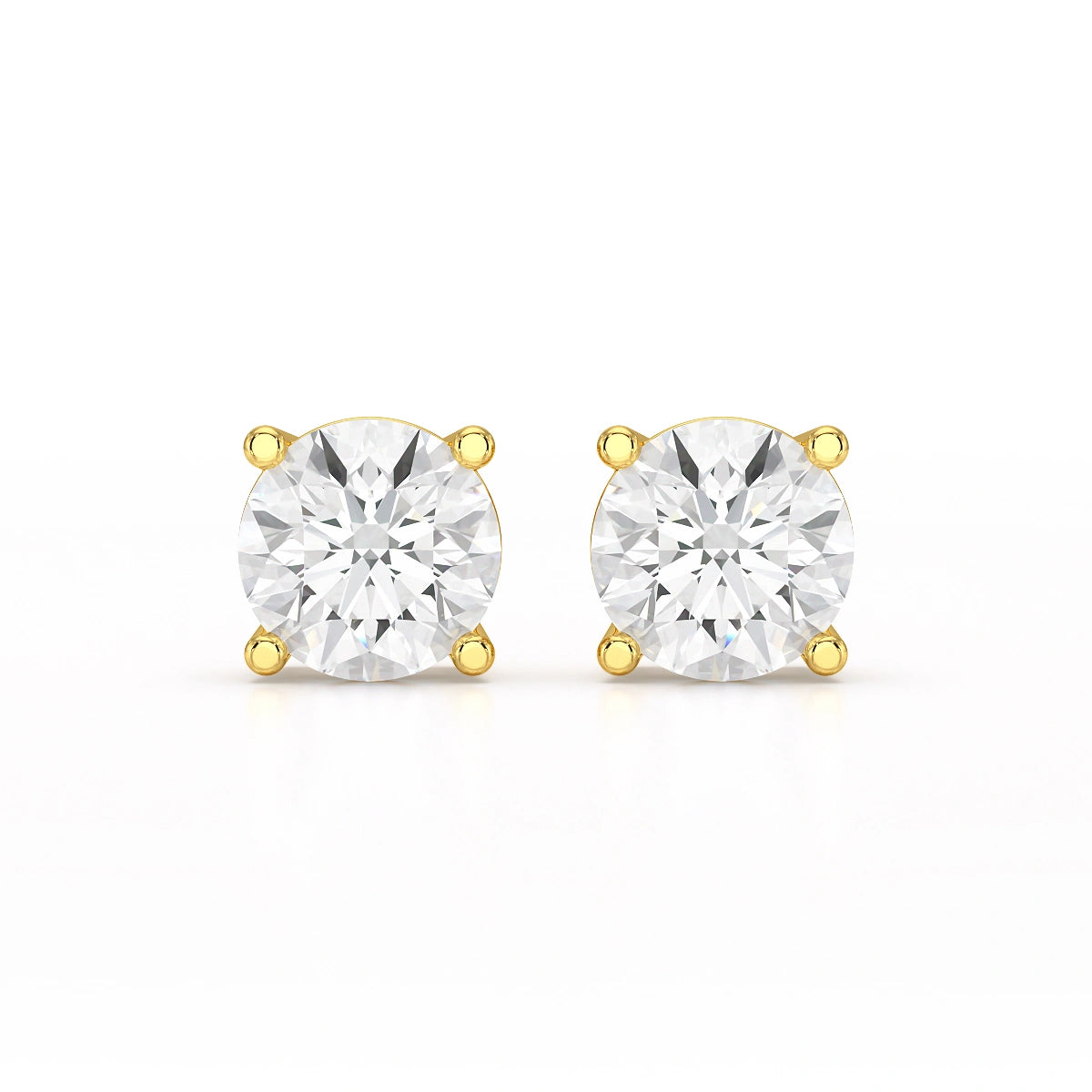 1 Carat Studs Lab Diamond Round Earrings