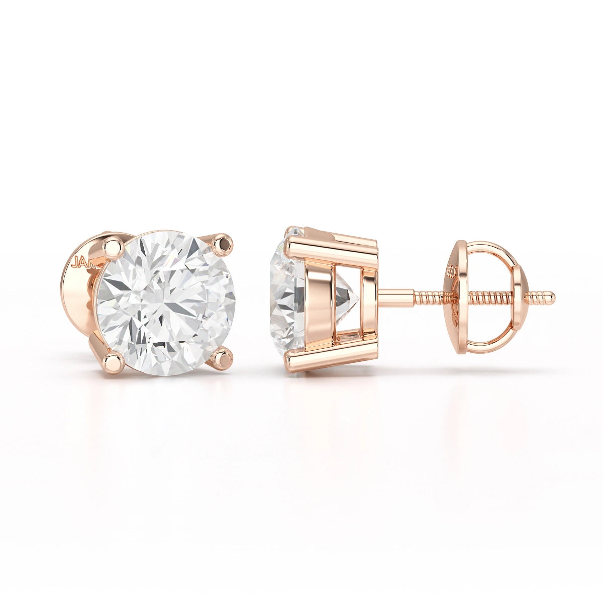 1 Carat Studs Lab Diamond Round Earrings