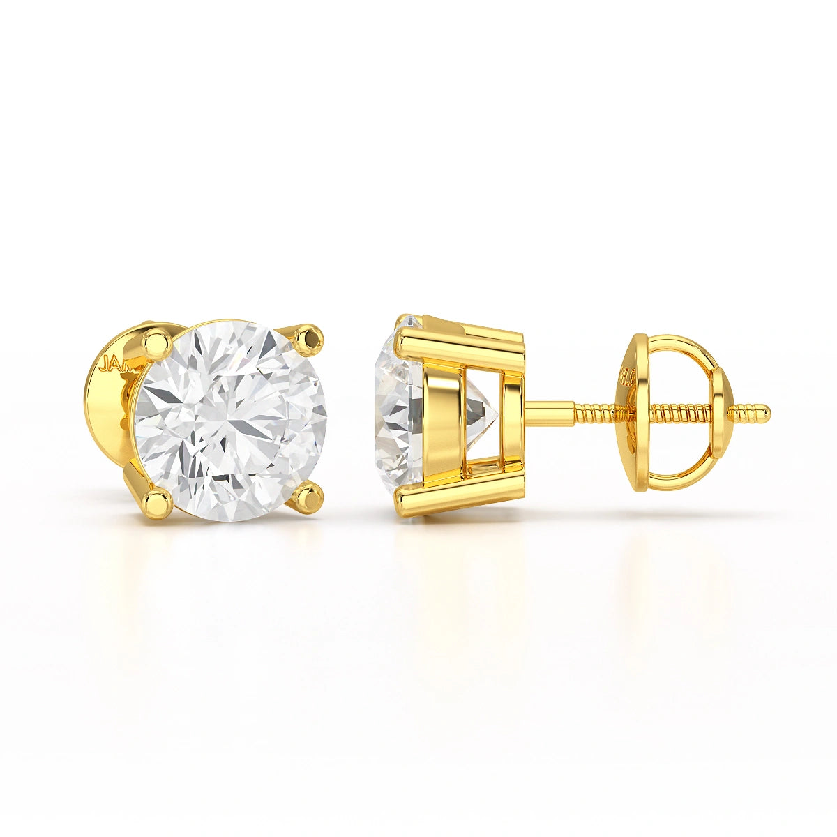 1 Carat Studs Lab Diamond Round Earrings