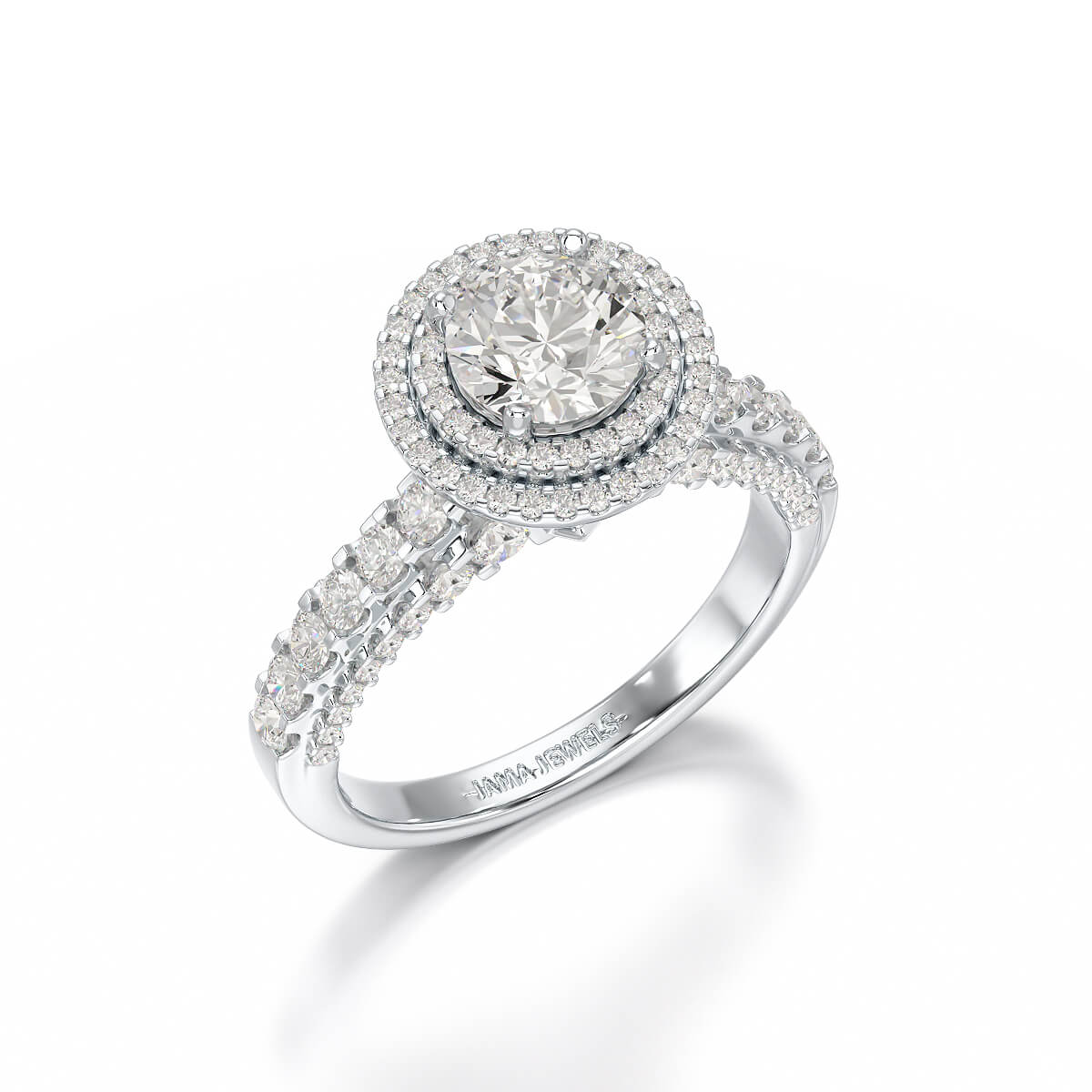 White Gold 2.3 CT Lab Diamond Engagement Ring