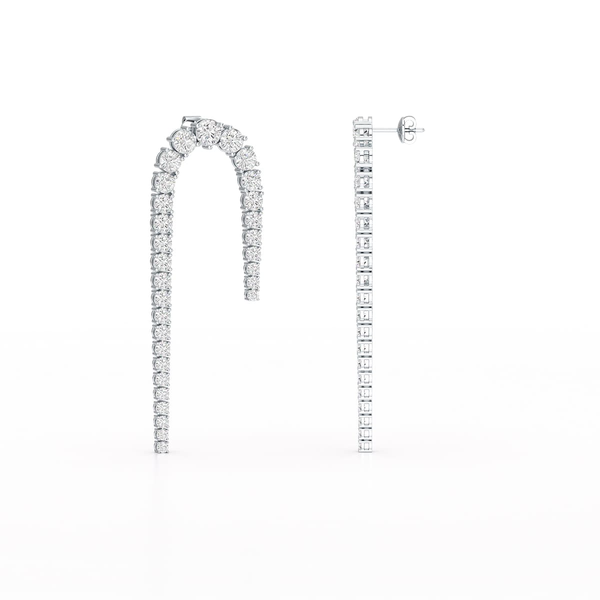 14.26 CT Round Cut Lab Diamond Drop Earrings