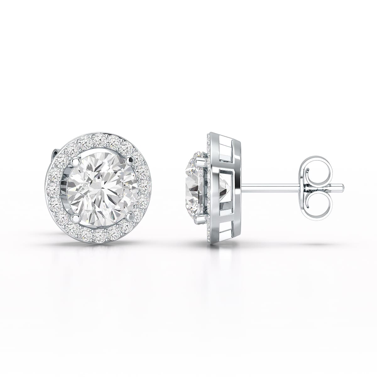 2.36 CT Round Cut Halo Lab Diamond Earring