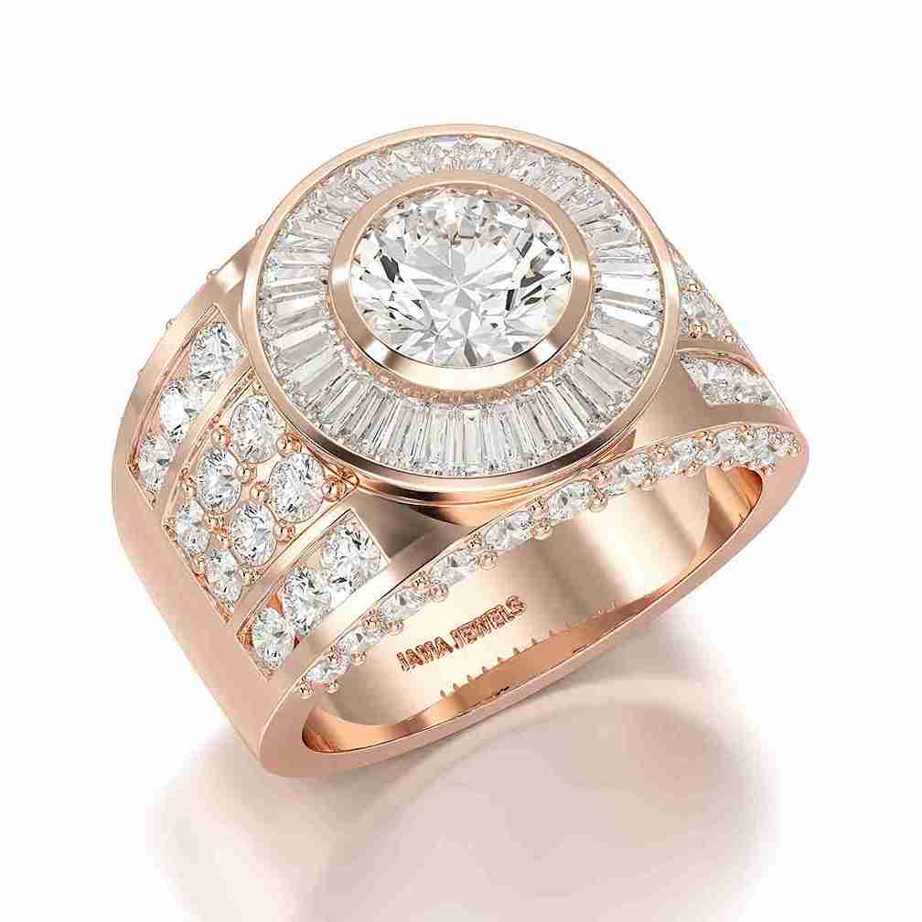 5.7 CT Round Shape Lab Diamond Men's Ring
