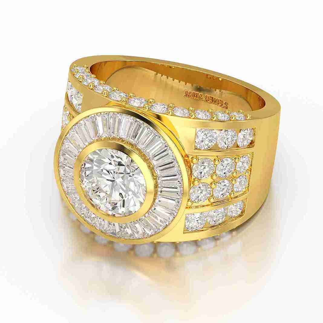 5.7 CT Round Shape Lab Diamond Men's Ring