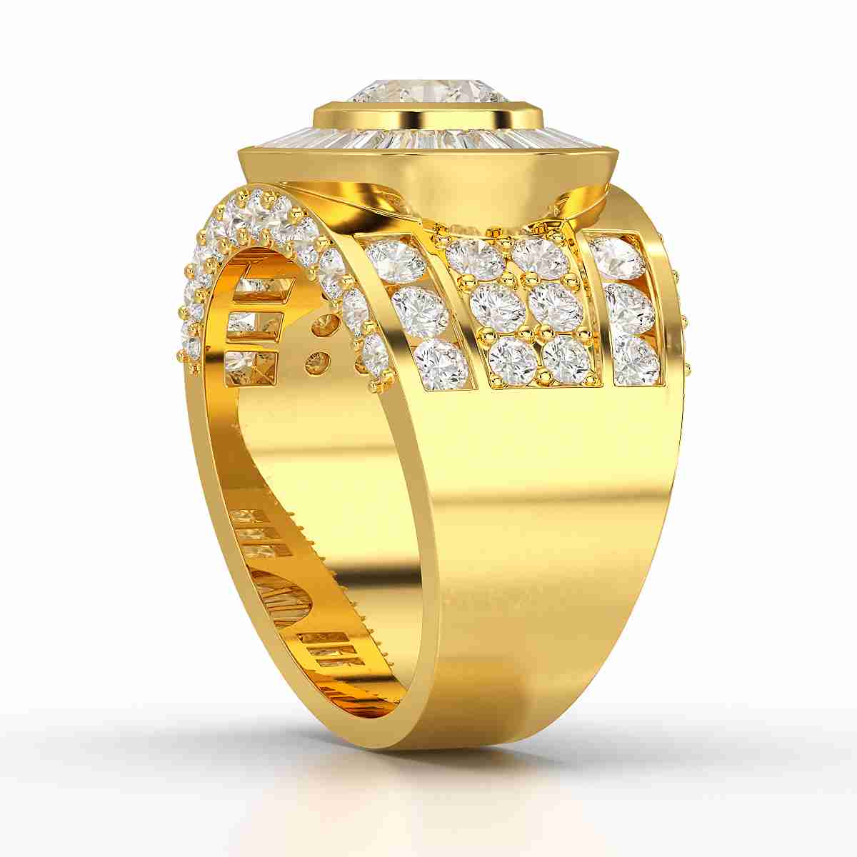 5.7 CT Round Shape Lab Diamond Men's Ring