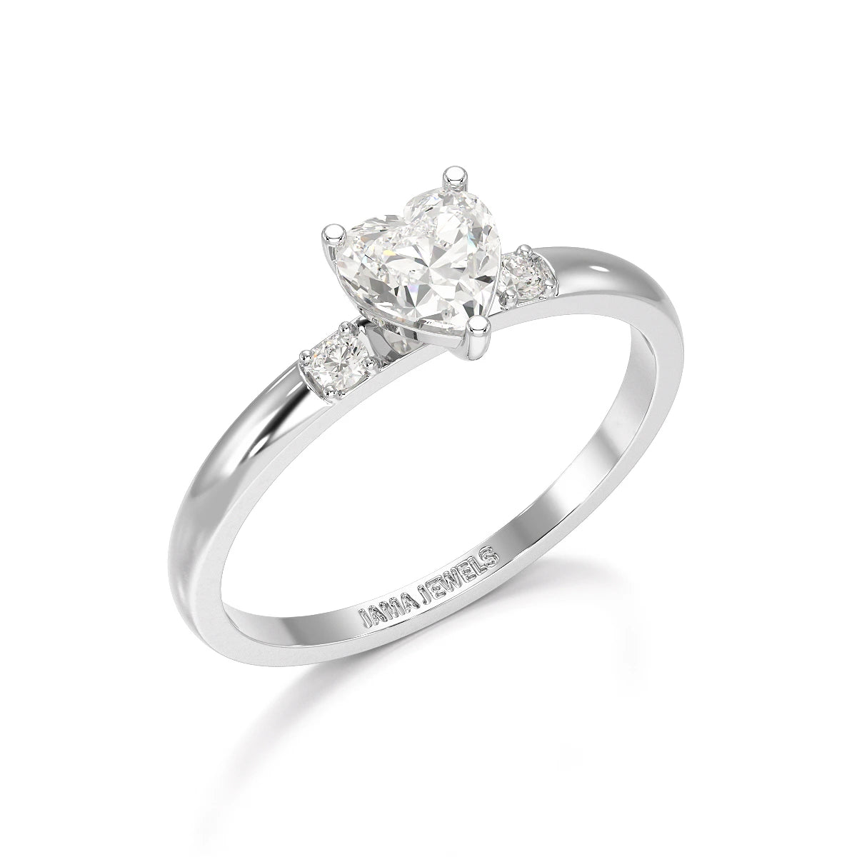 0.68 CT Heart Shaped Lab Diamond Ring