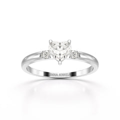 0.68 CT Heart Shaped Lab Diamond Ring