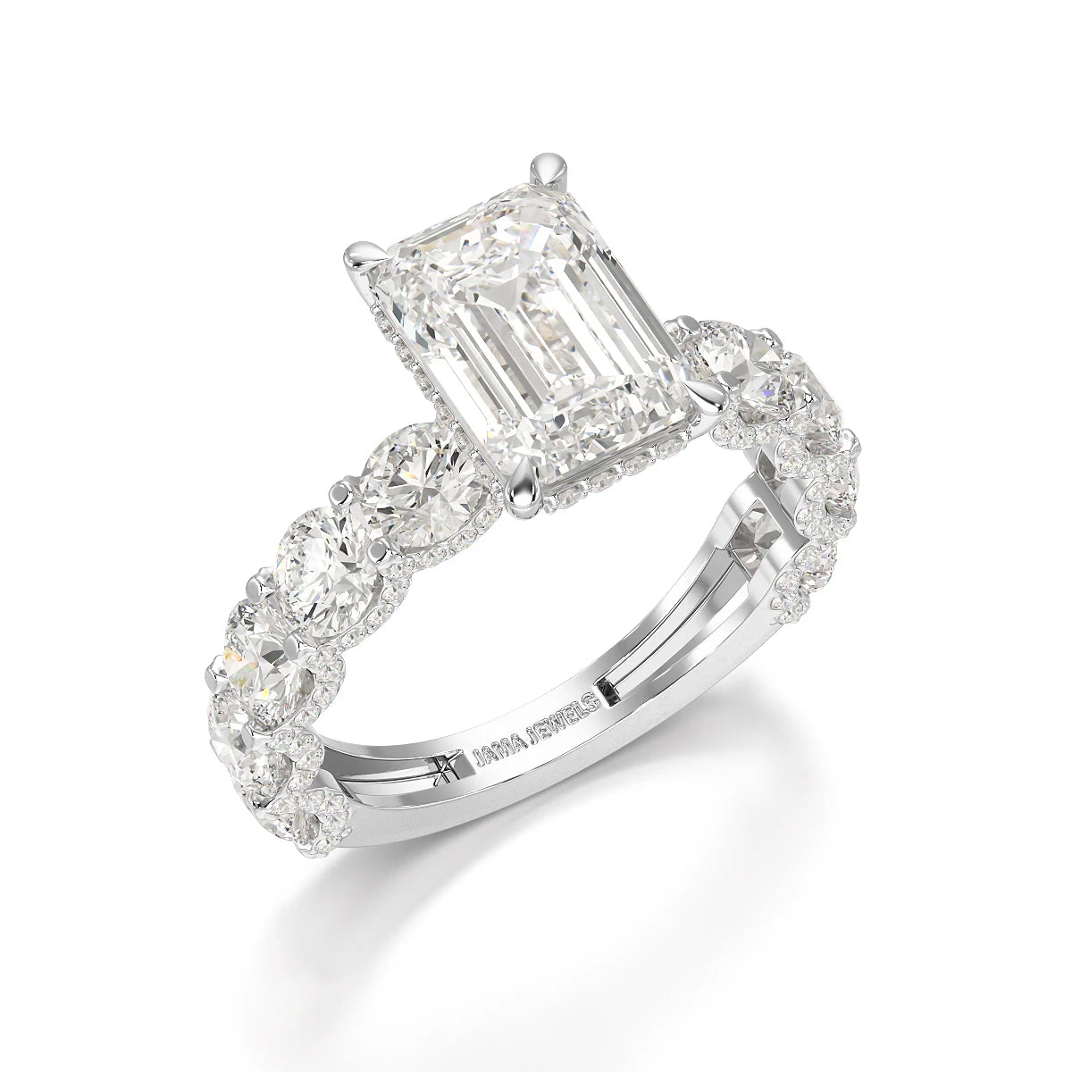 7.26 CT Emerald Shape Lab Diamond Ring