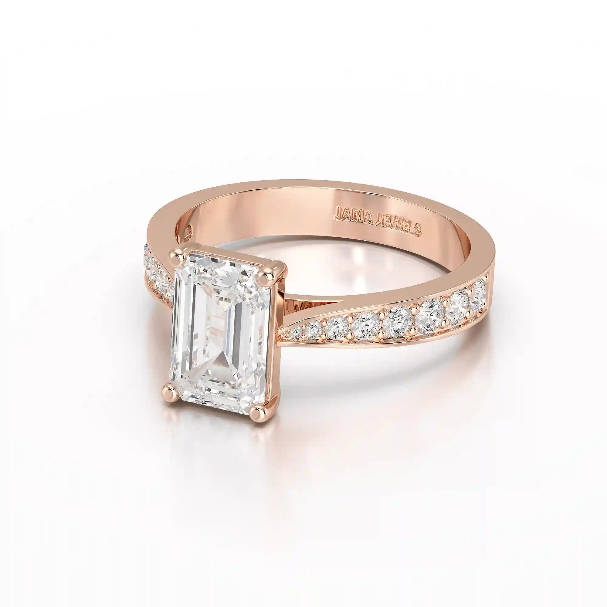 2.35 CT Emerald Cut Lab Diamond Ring