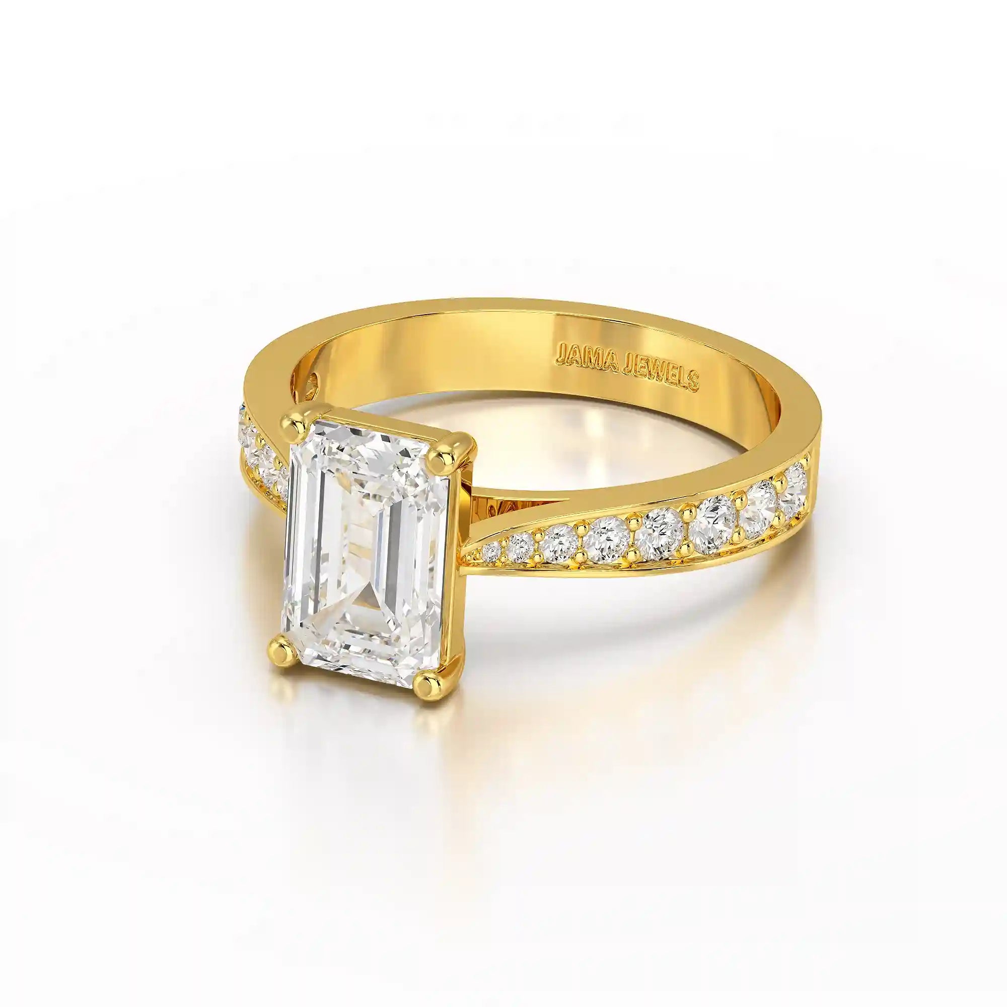 2.35 CT Emerald Cut Lab Diamond Ring