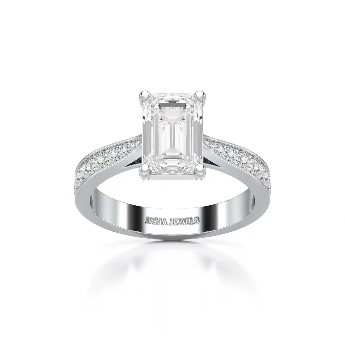 2.35 CT Emerald Cut Lab Diamond Ring