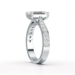 2.35 CT Emerald Cut Lab Diamond Ring