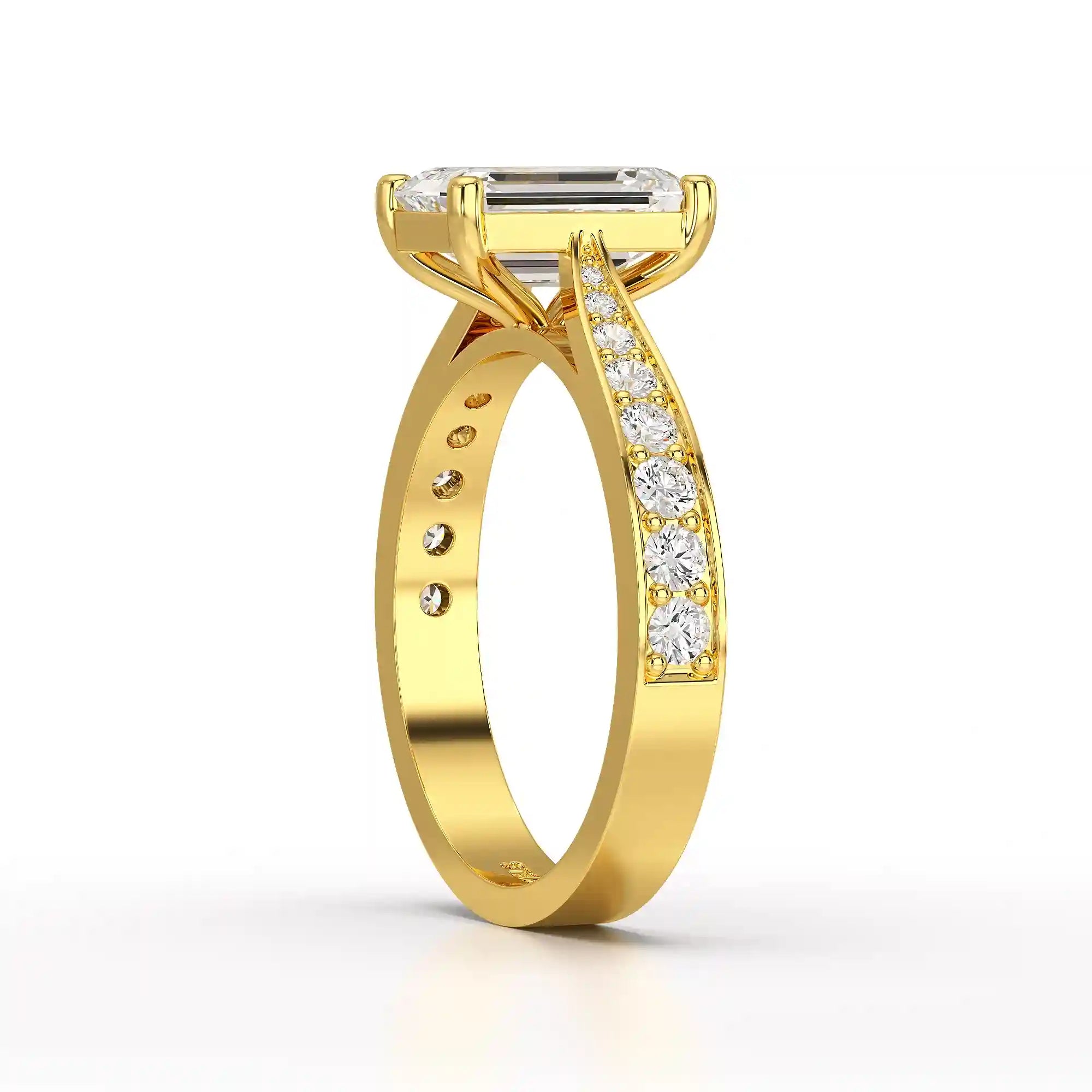 2.35 CT Emerald Cut Lab Diamond Ring