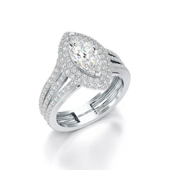 2.25 CT Marquise Cut Halo Lab Diamond Ring
