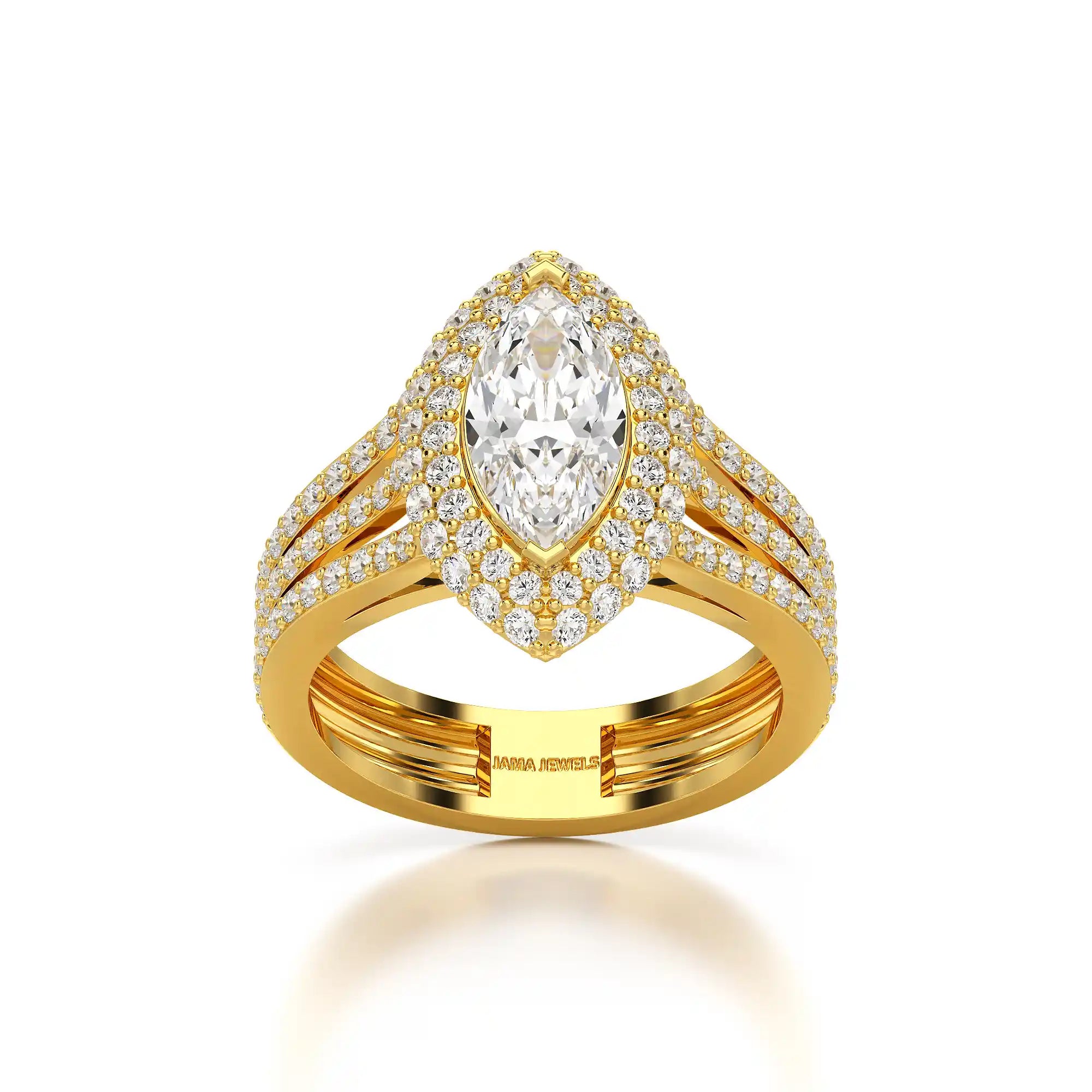 2.25 CT Marquise Cut Halo Lab Diamond Ring