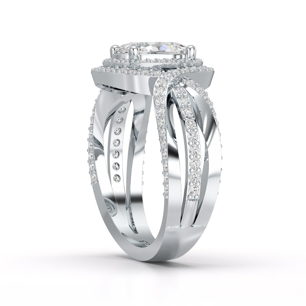 1.60 CT Oval Cut Diamond Halo Ring Jama Jewels