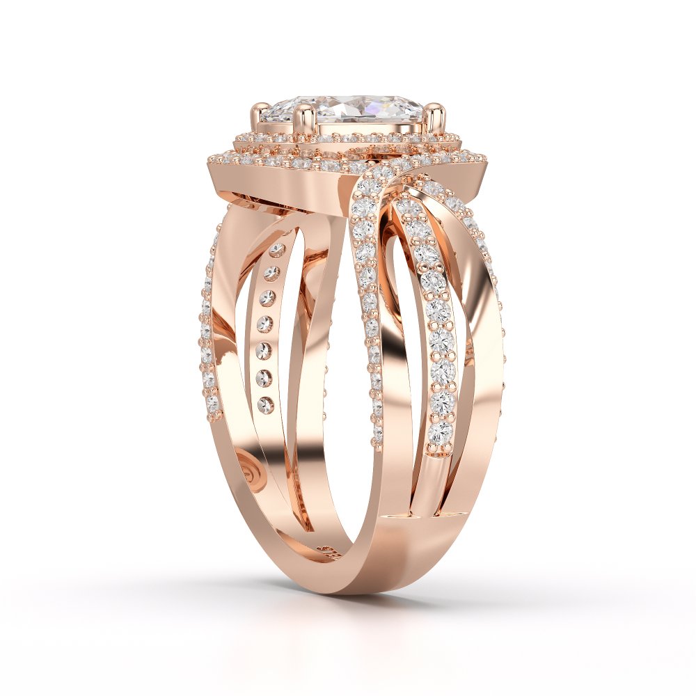 1.60 CT Oval Cut Diamond Halo Ring Jama Jewels