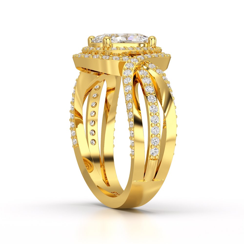 1.60 CT Oval Cut Diamond Halo Ring Jama Jewels
