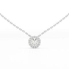 0.60 CT Round Cut Halo Lab Diamond Pendant
