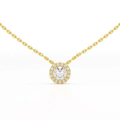 0.60 CT Round Cut Halo Lab Diamond Pendant