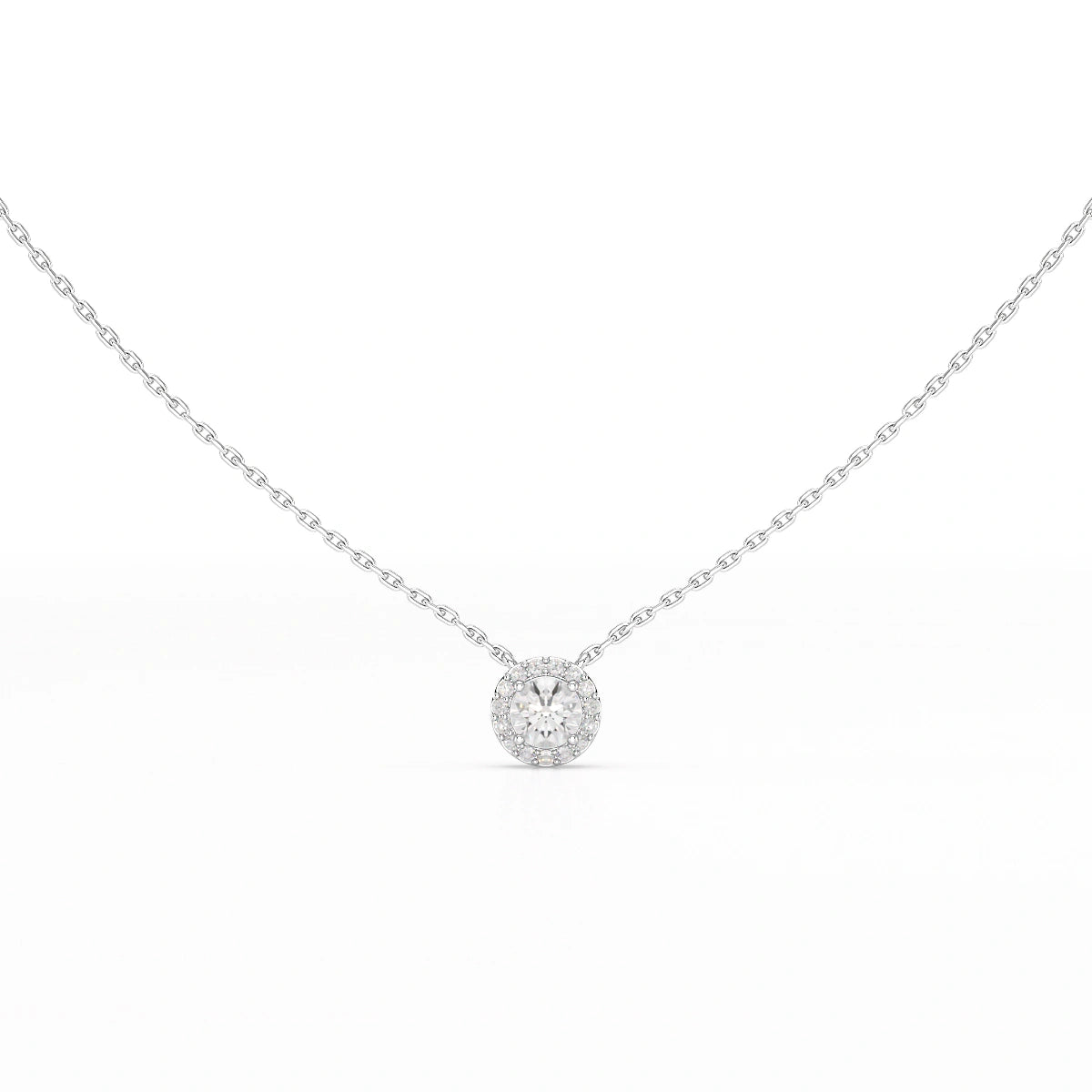 0.60 CT Round Cut Halo Lab Diamond Pendant